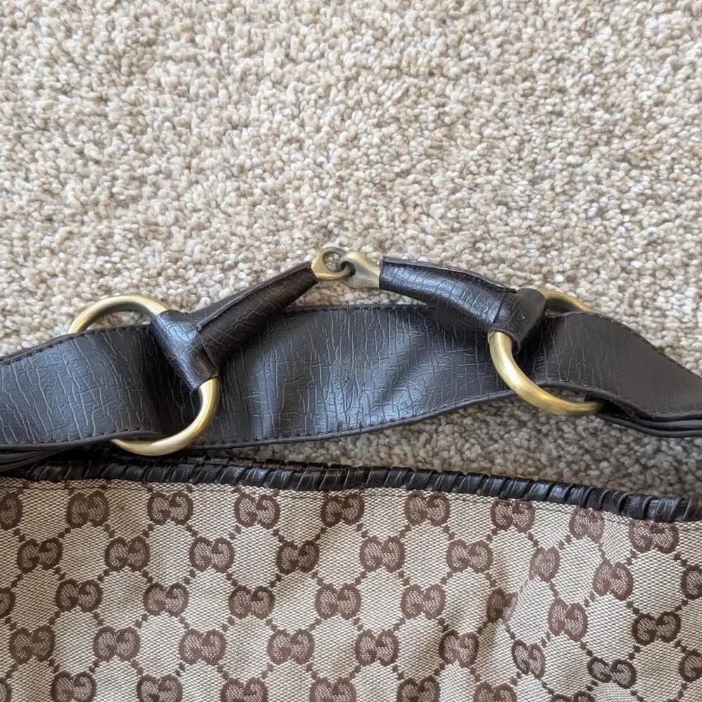GG Large Monogram Horse bit Hobo Bag Purse *read description!*